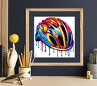 Rainbow paint Colour Helmet Art Print 2