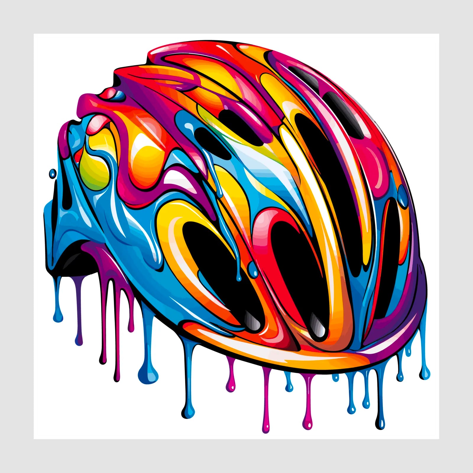 Rainbow paint Colour Helmet Art Print 1