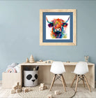 Paint Splash Highland Cow Art Print 2