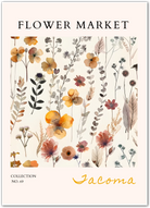 Jacoma Dried Wildflower Botanical Art Print – Autumn Herbarium Style