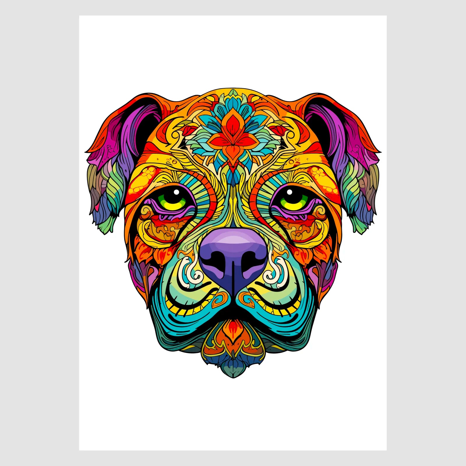 Ornate Paint Design Dog Art Print 1