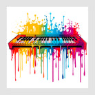 Electric Keyboard Paint Explosion Digital Artwork 1