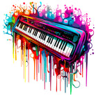 Eclectic Paint Splash Keyboard Digital Artwork 3