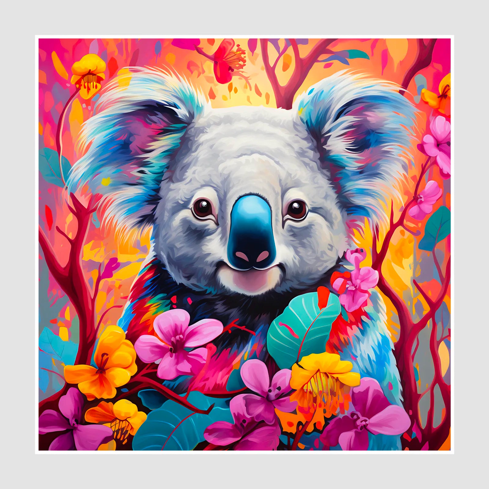 Flower Power Koala Digital Art Print 1