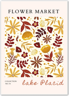 Lake Placid Autumn Garden Art Print – Bold North American Floral Illustration