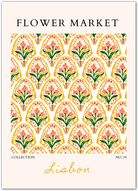 Lisbon Azulejo-Inspired Floral Print – Vibrant Portuguese Pattern Art
