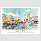 Las Vegas Strip Scene with Casinos Art Print 1