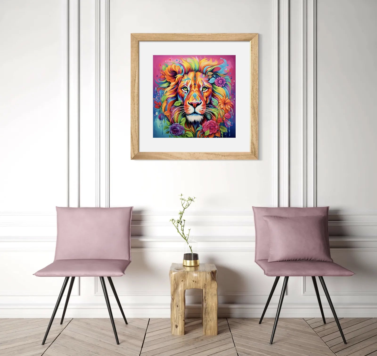 King of The Jungle Lion Paint Splash Art Print 2