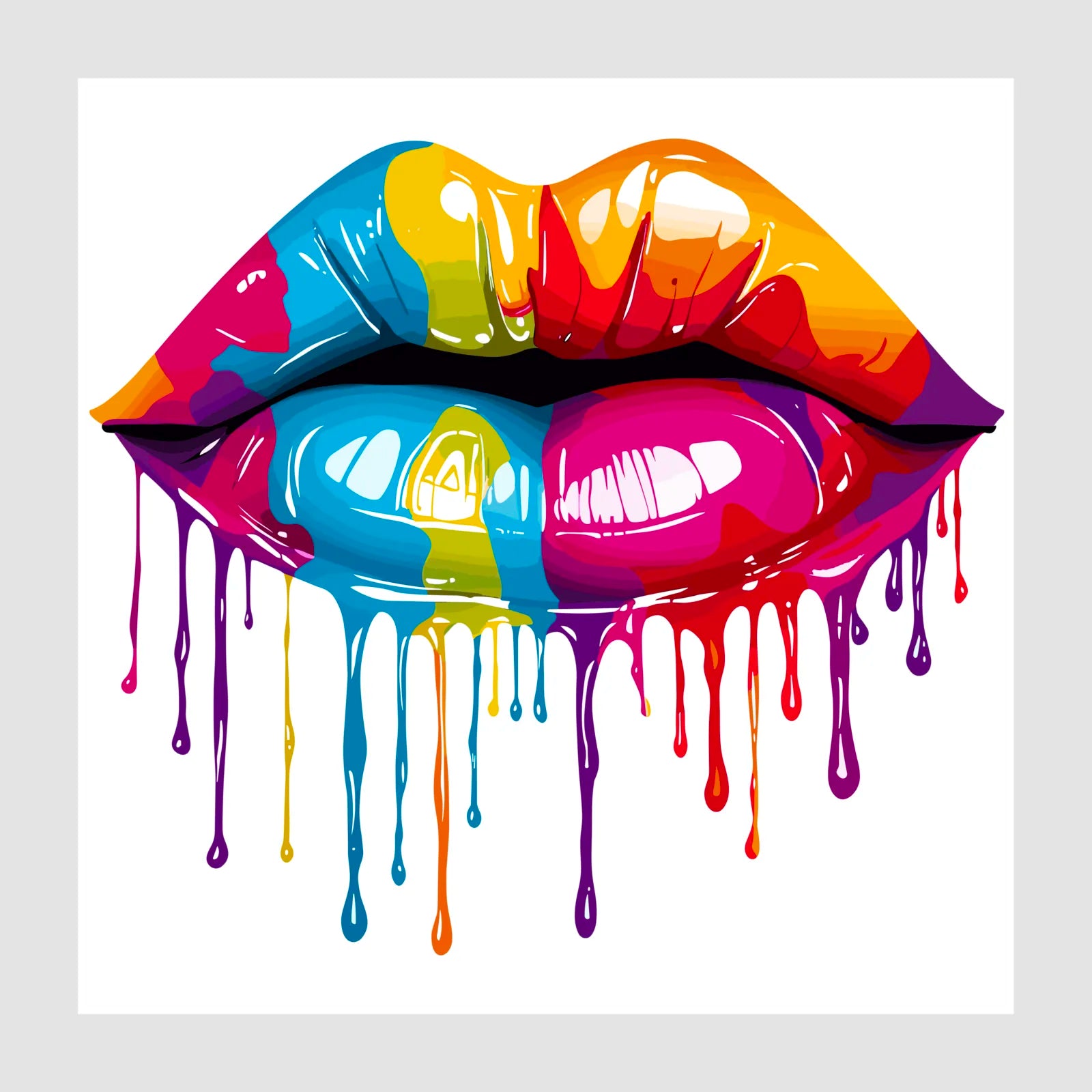 Paint Splash Explosion Seductive Lips Art Print 1