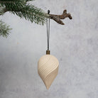 Stone Malayah Ribbed Handmade Glass Christmas Ornament