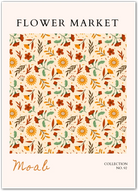 Moab Desert Bloom Art Print – Warm Terracotta Wildflower Pattern