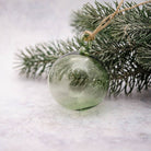 Moss Green Handmade Glass Christmas Bauble