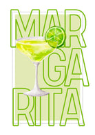 Margarita Art Print – Lime Green Retro Cocktail Design 3