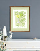 Margarita Art Print – Lime Green Retro Cocktail Design 2