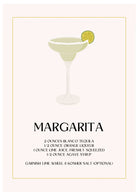 Margarita Art Print – Minimalist Ochre Border Cocktail Decor 3