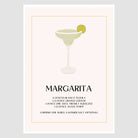 Margarita Art Print – Minimalist Ochre Border Cocktail Decor 1