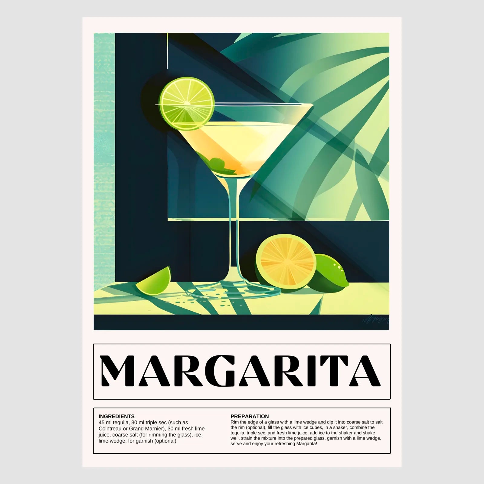 Margarita Art Print – Moody Retro Shadows & Sunlight 1