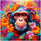 Flower Power Chimp Bright Paint Art Design 3