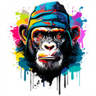 Paint Drip Monkey With Bucket Hat Art Print 3