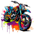 Rally Motorbike In Paint Explosion Design 3