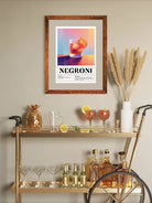 Negroni Art Print – Vibrant Colours & Reflections Cocktail Design 2