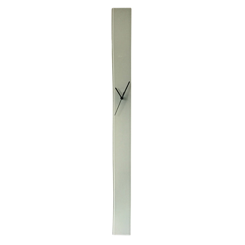 LONG CREAMY WHITE GLASS WALL CLOCK