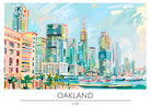 Oakland Lake Merritt with Waterfront Skyline Art Print 3