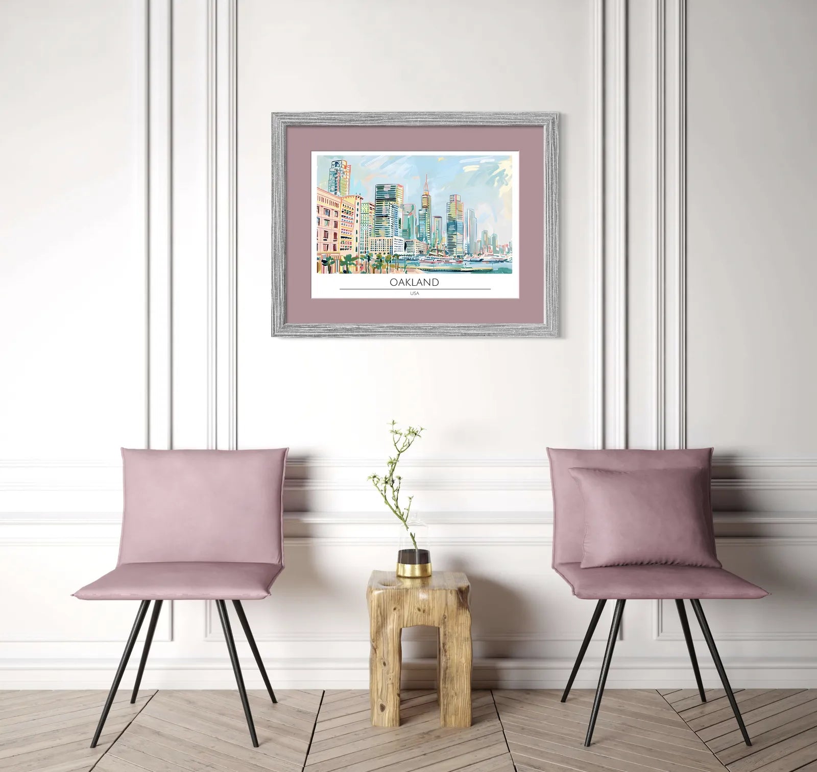 Oakland Lake Merritt with Waterfront Skyline Art Print 2