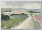 Windswept Road – A Journey Through Blush and Olive Fields