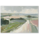 Windswept Road – A Journey Through Blush and Olive Fields