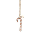Pink and Silver Enamel Candy Cane Christmas Tree Decoration