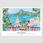 Palermo Balcony View Overlooking Sea and Rooftops Art Print 1