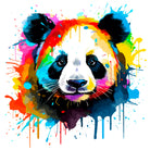 Fireworks Paint Splash Panda Art Print 3