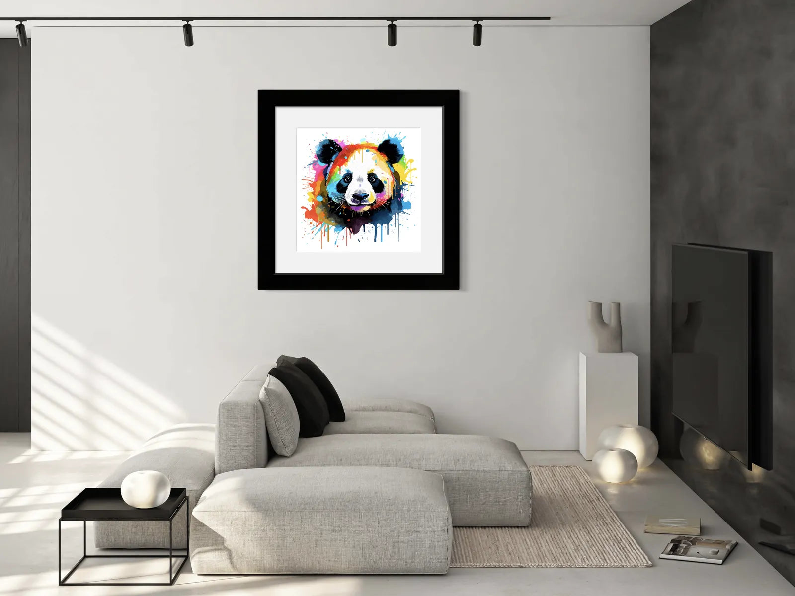 Fireworks Paint Splash Panda Art Print 2