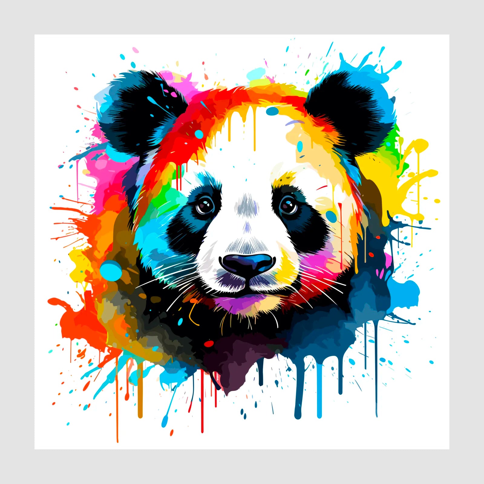 Fireworks Paint Splash Panda Art Print 1