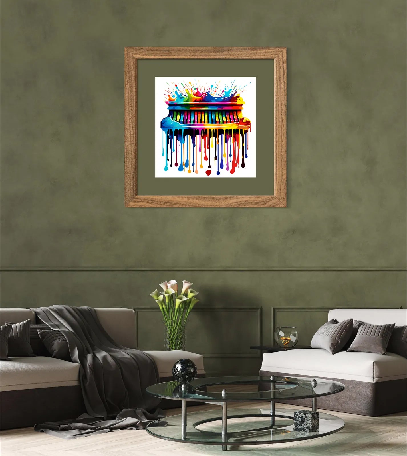 Bright Paint Drips Piano Art Print 2