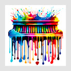 Bright Paint Drips Piano Art Print 1