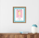 Pina Colada Art Print – Simple Pink & Yellow Cocktail Design 2