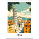 Iconic Leaning Tower of Pisa Art Print – Vintage Italian Landmark