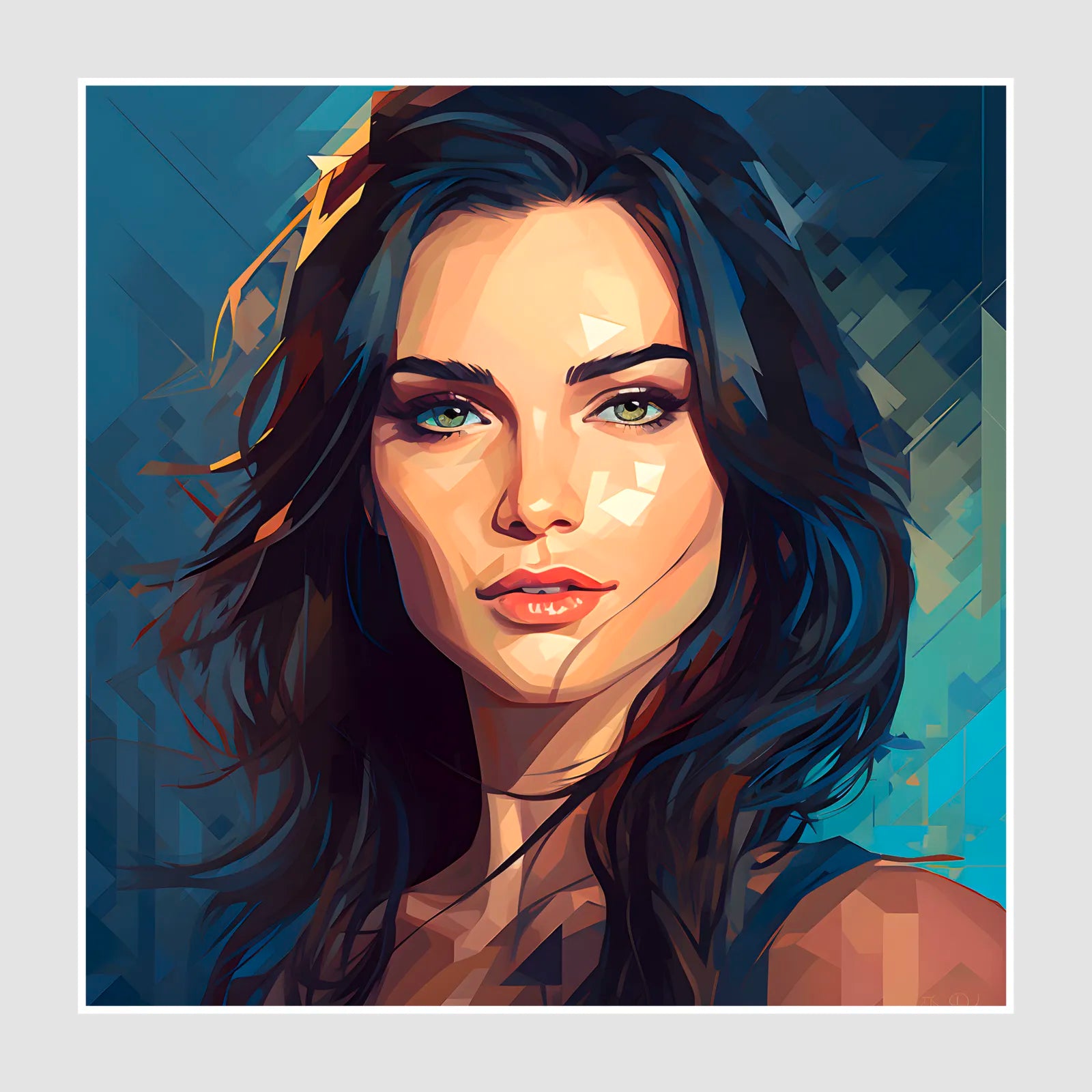 Brunette Beauty Pixel Artwork 1