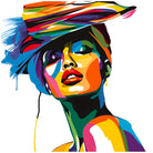 Elegant Lady In Designer Hat Art Print 3