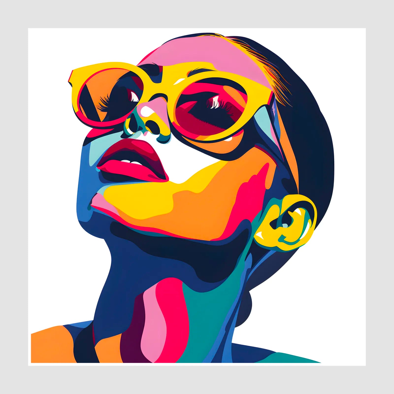 Retro Sunglasses Pop Art Woman Digital Art 1