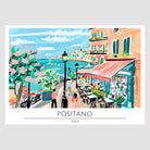 Positano Seaside Café and Hillside Homes Art Print 2