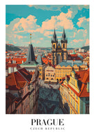 Prague Art Print With Sunlit Old Town Square And Týn Church 3