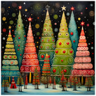 Bright Rows of Christmas Trees Art Print 3