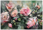 Abstract Pink and Cream Roses Art Print in Oil Effect 3