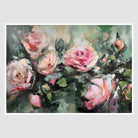 Abstract Pink and Cream Roses Art Print in Oil Effect 1