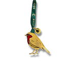 Gold Enamel Robin Christmas Tree Decoration