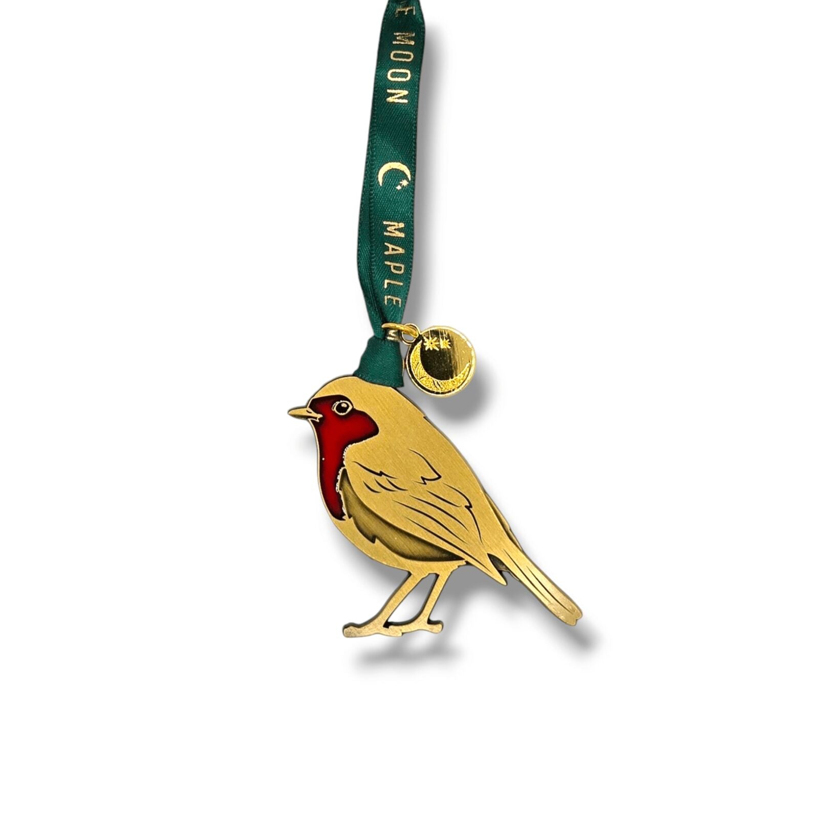 Gold Enamel Robin Christmas Tree Decoration