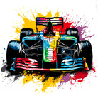 F1 Race Car Bursting Through The Paint Artwork 3